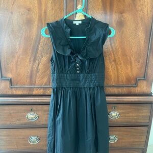 Black Sleeveless Dress with Ruffle Detail